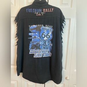 Vance Biker Wear Size 3XL Black Fringe Sleeveless Vest Freedom Rally Algona,IA